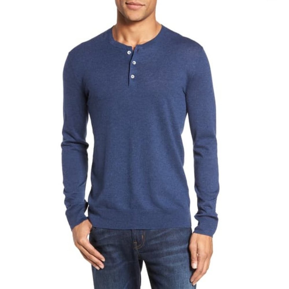 NWOT Bonobos Cotton & Linen Blend Henley Sweater